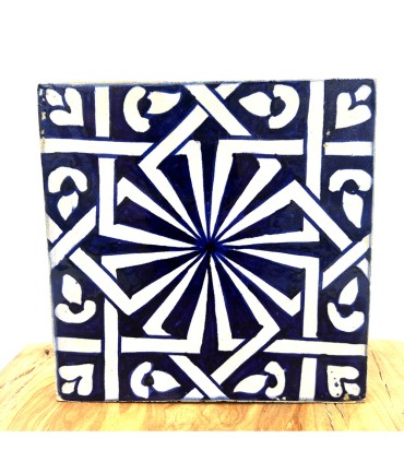 Azulejo Andaluz Zellige AZUL Nazari 15x15 cm - Feito à Mão - Modelo 94